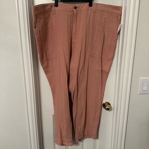 NWT Salmon Straight Leg Linen Pants